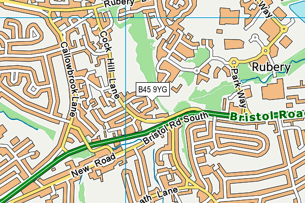 B45 9YG map - OS VectorMap District (Ordnance Survey)