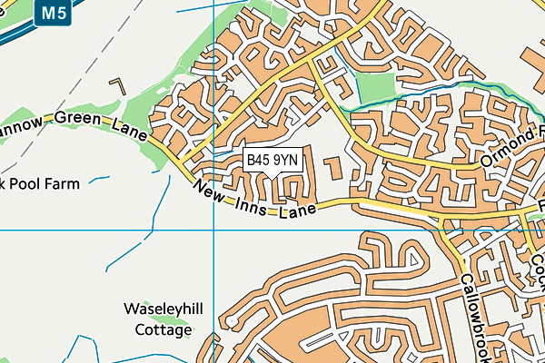 B45 9YN map - OS VectorMap District (Ordnance Survey)