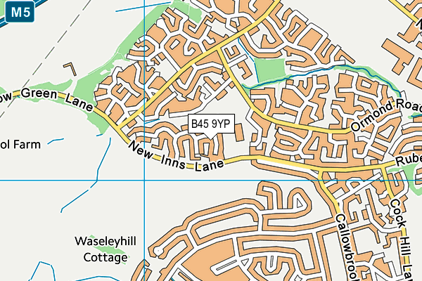 B45 9YP map - OS VectorMap District (Ordnance Survey)