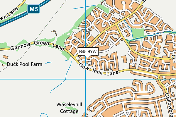 B45 9YW map - OS VectorMap District (Ordnance Survey)