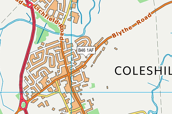 B46 1AF map - OS VectorMap District (Ordnance Survey)