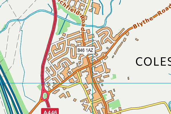 B46 1AZ map - OS VectorMap District (Ordnance Survey)