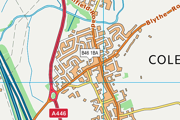 B46 1BA map - OS VectorMap District (Ordnance Survey)