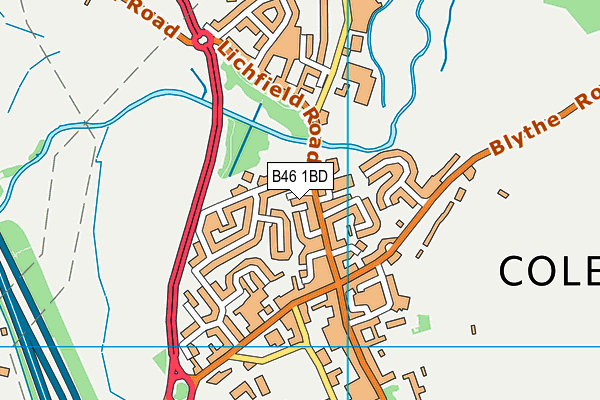 B46 1BD map - OS VectorMap District (Ordnance Survey)