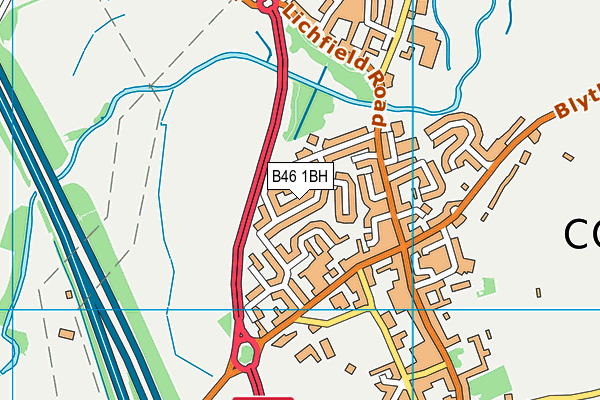 B46 1BH map - OS VectorMap District (Ordnance Survey)