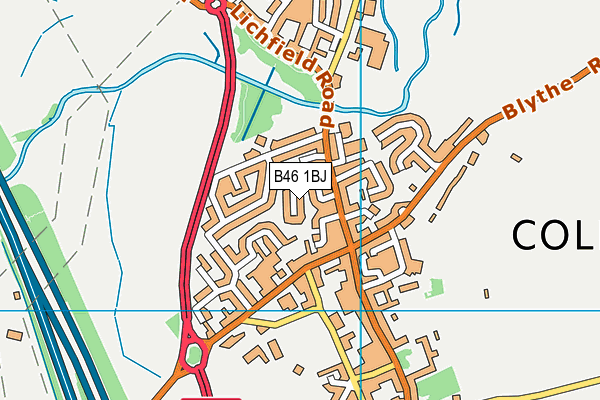 B46 1BJ map - OS VectorMap District (Ordnance Survey)