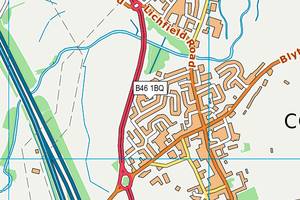 B46 1BQ map - OS VectorMap District (Ordnance Survey)