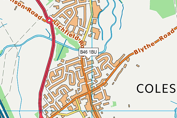 B46 1BU map - OS VectorMap District (Ordnance Survey)