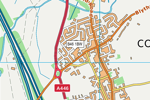 B46 1BW map - OS VectorMap District (Ordnance Survey)