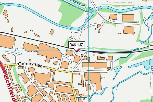 B46 1JZ map - OS VectorMap District (Ordnance Survey)