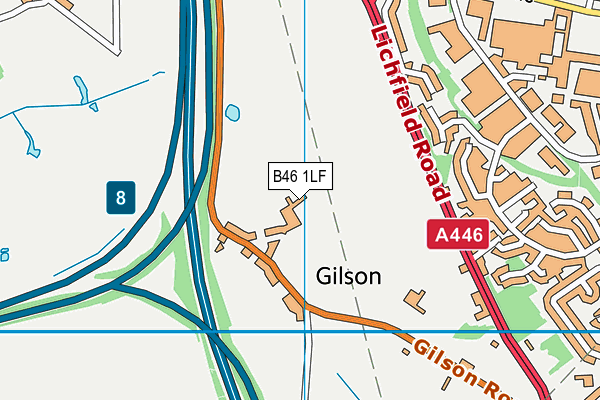 B46 1LF map - OS VectorMap District (Ordnance Survey)