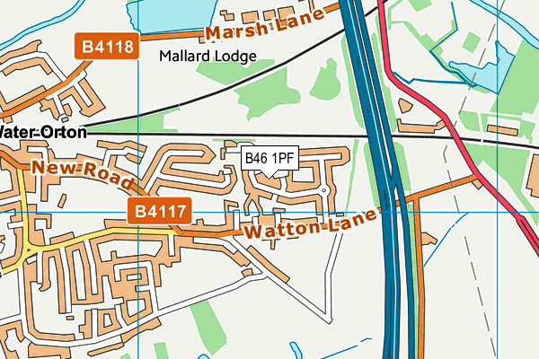 B46 1PF map - OS VectorMap District (Ordnance Survey)