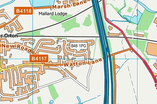 B46 1PG map - OS VectorMap District (Ordnance Survey)