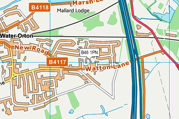 B46 1PN map - OS VectorMap District (Ordnance Survey)