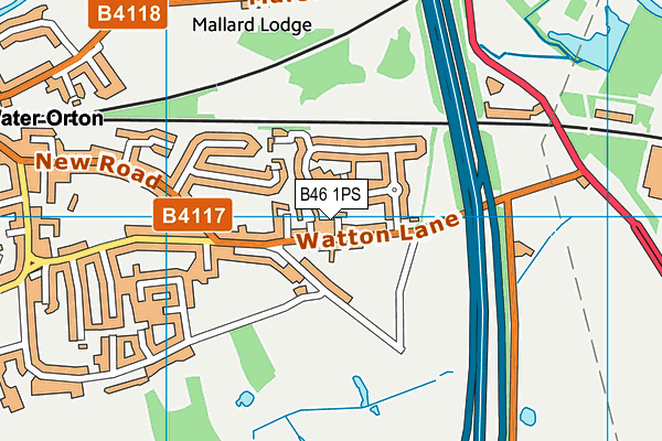 B46 1PS map - OS VectorMap District (Ordnance Survey)