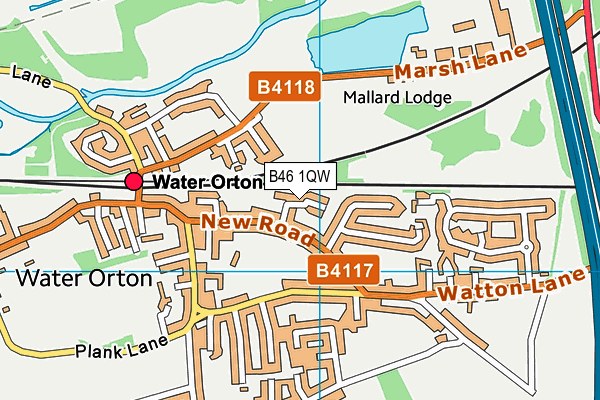 B46 1QW map - OS VectorMap District (Ordnance Survey)