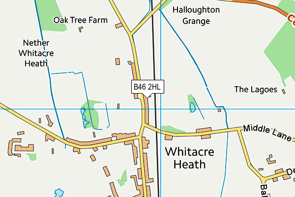 B46 2HL map - OS VectorMap District (Ordnance Survey)