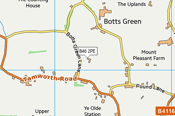 B46 2PE map - OS VectorMap District (Ordnance Survey)