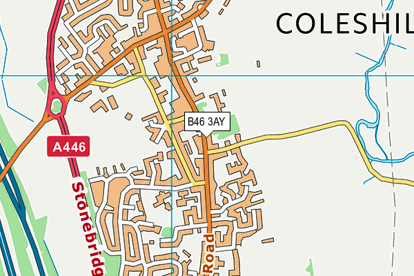 B46 3AY map - OS VectorMap District (Ordnance Survey)