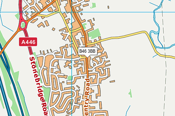 B46 3BB map - OS VectorMap District (Ordnance Survey)