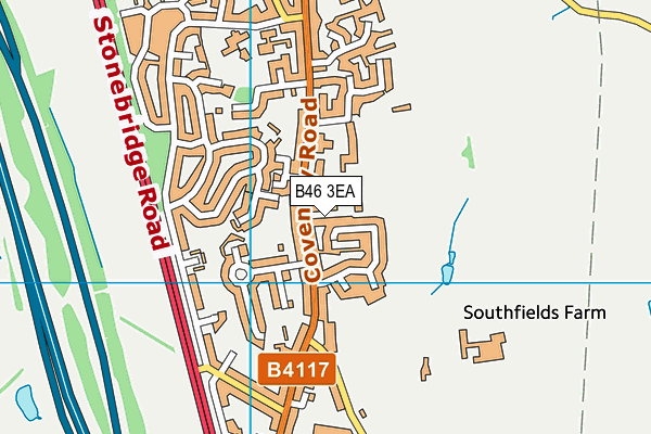 B46 3EA map - OS VectorMap District (Ordnance Survey)