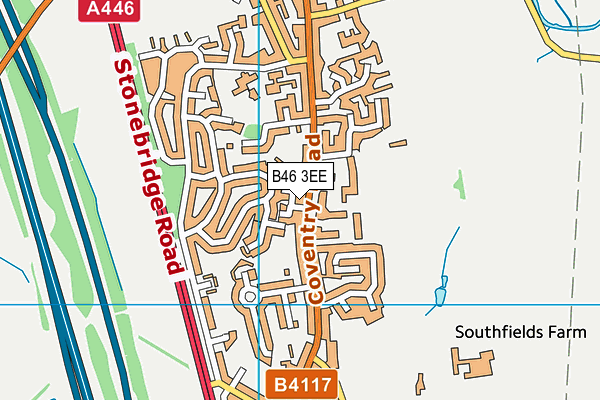 B46 3EE map - OS VectorMap District (Ordnance Survey)