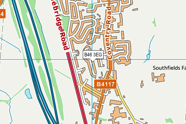 B46 3EG map - OS VectorMap District (Ordnance Survey)