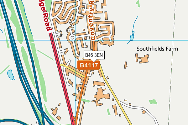 B46 3EN map - OS VectorMap District (Ordnance Survey)
