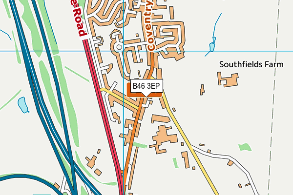 B46 3EP map - OS VectorMap District (Ordnance Survey)