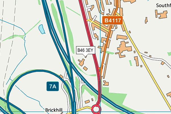 B46 3EY map - OS VectorMap District (Ordnance Survey)