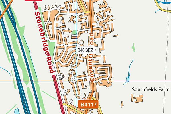 B46 3EZ map - OS VectorMap District (Ordnance Survey)