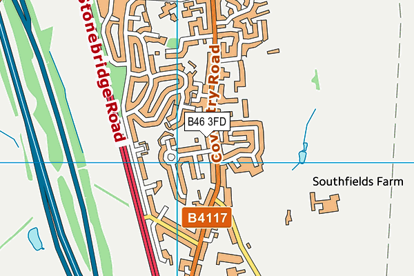 B46 3FD map - OS VectorMap District (Ordnance Survey)