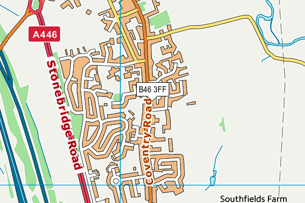 B46 3FF map - OS VectorMap District (Ordnance Survey)