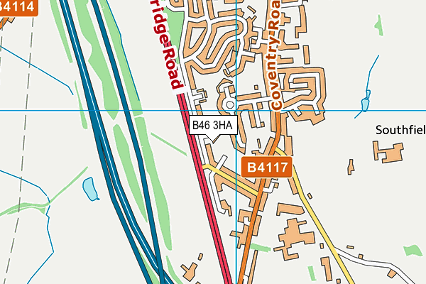 B46 3HA map - OS VectorMap District (Ordnance Survey)