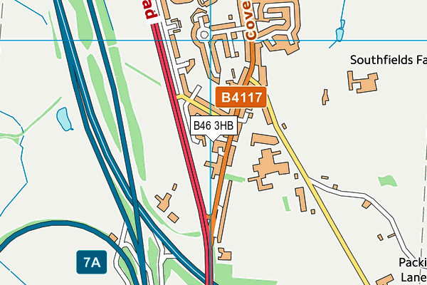B46 3HB map - OS VectorMap District (Ordnance Survey)