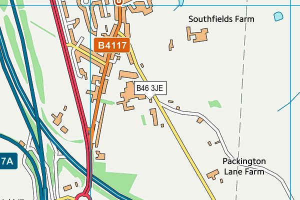 Coleshill Leisure Centre map (B46 3JE) - OS VectorMap District (Ordnance Survey)