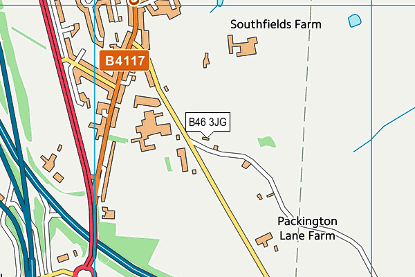 B46 3JG map - OS VectorMap District (Ordnance Survey)