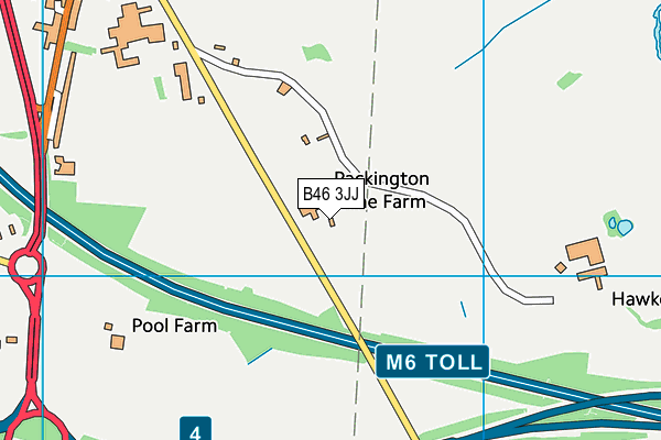 Pack Meadow map (B46 3JJ) - OS VectorMap District (Ordnance Survey)