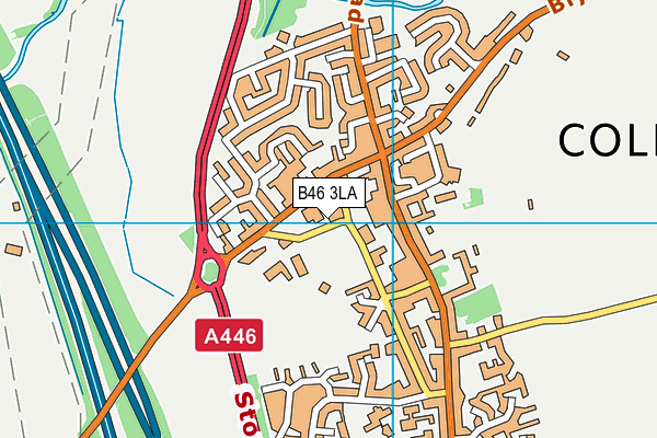Coleshill Leisure Centre (Closed) map (B46 3LA) - OS VectorMap District (Ordnance Survey)