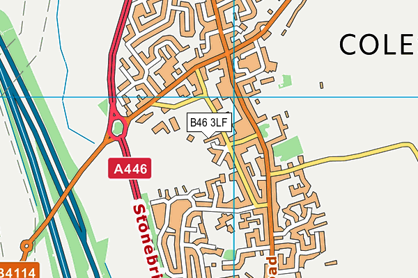 B46 3LF map - OS VectorMap District (Ordnance Survey)