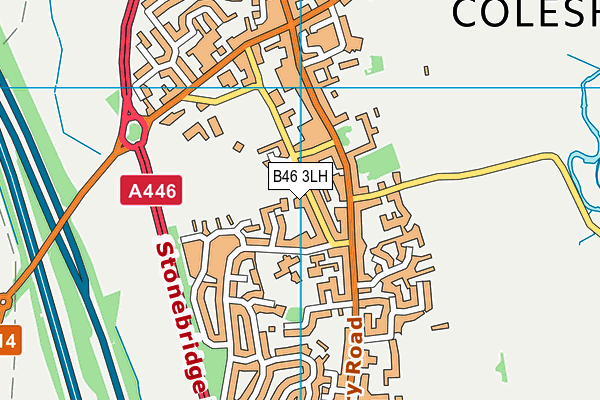 B46 3LH map - OS VectorMap District (Ordnance Survey)