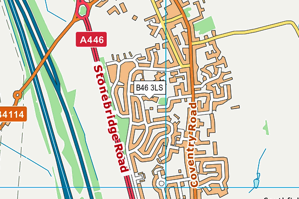 B46 3LS map - OS VectorMap District (Ordnance Survey)