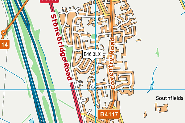 B46 3LX map - OS VectorMap District (Ordnance Survey)