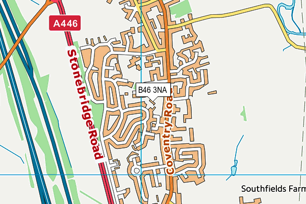 B46 3NA map - OS VectorMap District (Ordnance Survey)