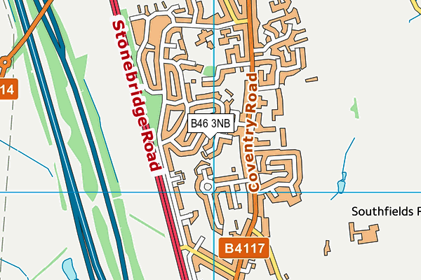 B46 3NB map - OS VectorMap District (Ordnance Survey)