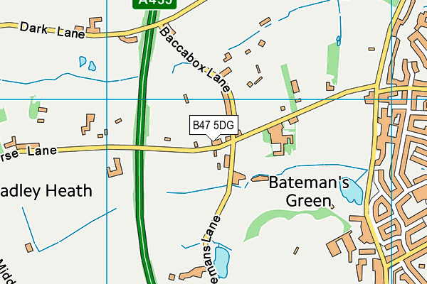 B47 5DG map - OS VectorMap District (Ordnance Survey)