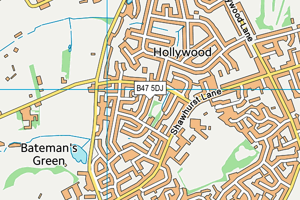 B47 5DJ map - OS VectorMap District (Ordnance Survey)