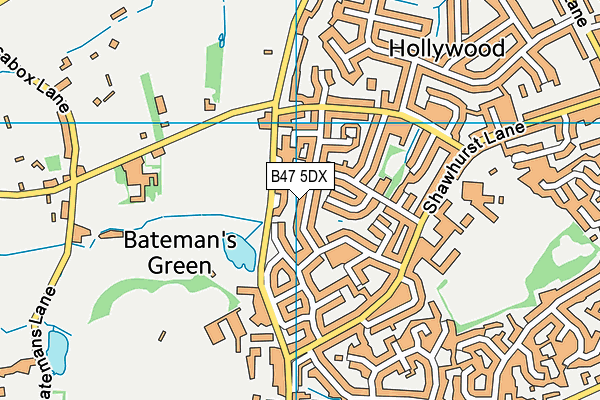 B47 5DX map - OS VectorMap District (Ordnance Survey)