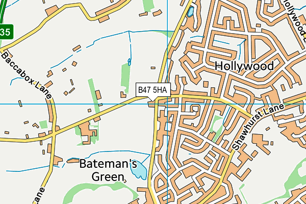 B47 5HA map - OS VectorMap District (Ordnance Survey)