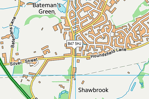 B47 5HJ map - OS VectorMap District (Ordnance Survey)